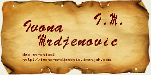 Ivona Mrđenović vizit kartica